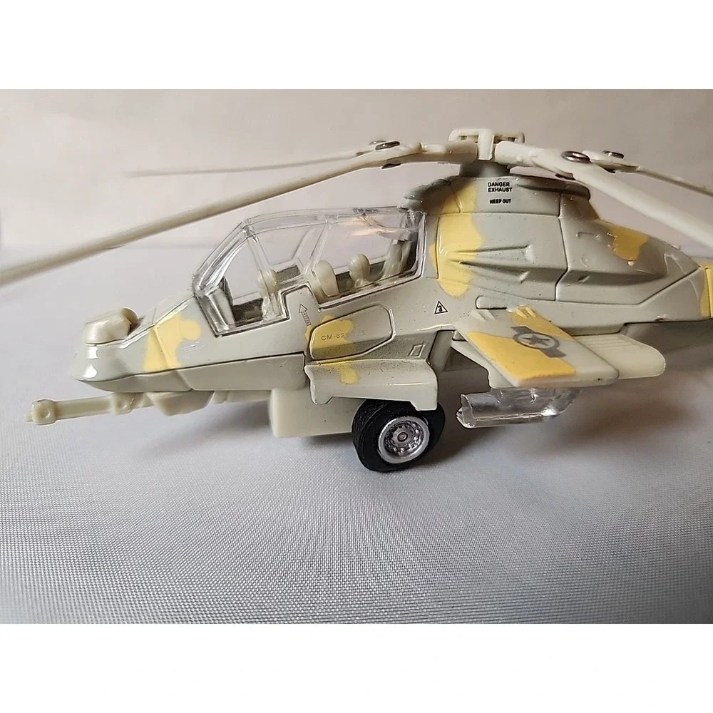 STEALTH COPTER Diecast Helicopter Toy Light & Sounds Army Unit Ivory Camo *Read
